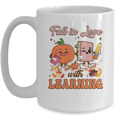Retro Fall In Love Learning Teacher Pumpkin Spooky Teacher Mug | teecentury