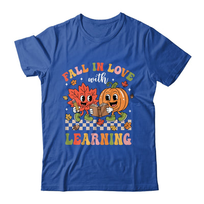 Retro Fall In Love With Learning Autumn Pumpkin Teacher Kids Shirt & Hoodie | teecentury