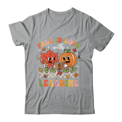 Retro Fall In Love With Learning Autumn Pumpkin Teacher Kids Shirt & Hoodie | teecentury