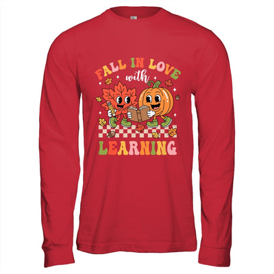 Retro Fall In Love With Learning Autumn Pumpkin Teacher Kids Shirt & Hoodie | teecentury