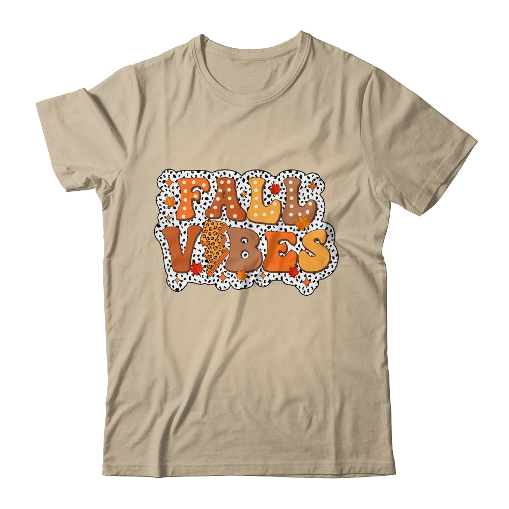 Retro Fall Vibes Autumn Design Groovy Thanksgiving Women Shirt & Sweatshirt | teecentury