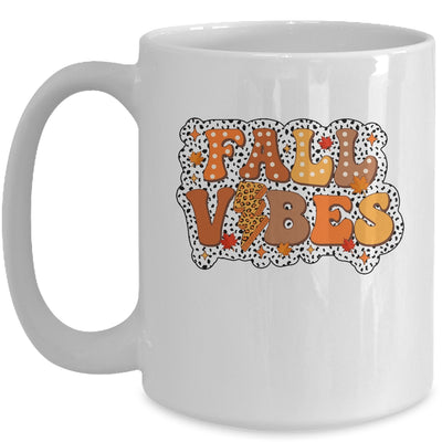 Retro Fall Vibes Autumn Design Groovy Thanksgiving Women Mug | teecentury