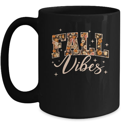 Retro Fall Vibes Preppy Floral Pumpkin Fall Autumn Vibes Mug | teecentury