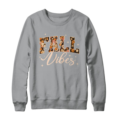 Retro Fall Vibes Preppy Floral Pumpkin Fall Autumn Vibes Shirt & Sweatshirt | teecentury