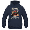 Retro Floral Books Are My Therapy Book Lover Aesthetic Girl Shirt & Hoodie | teecentury