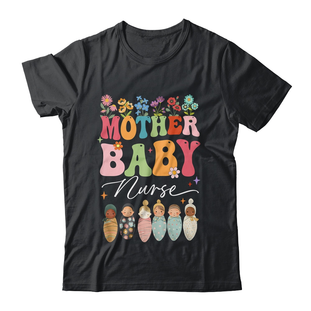 Retro Floral Mother Baby Nurse Womens Nurse Week Shirt & Tank Top | teecentury