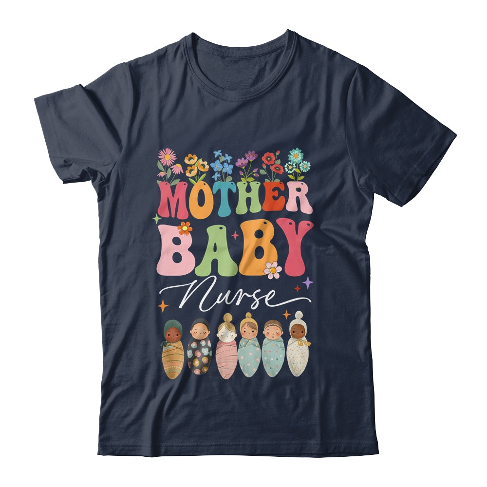 Retro Floral Mother Baby Nurse Womens Nurse Week Shirt & Tank Top | teecentury
