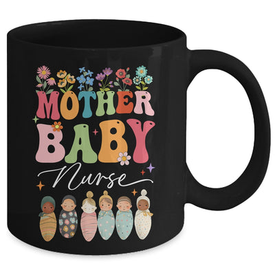 Retro Floral Mother Baby Nurse Womens Nurse Week Mug | teecentury