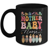 Retro Floral Mother Baby Nurse Womens Nurse Week Mug | teecentury