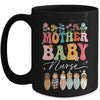 Retro Floral Mother Baby Nurse Womens Nurse Week Mug | teecentury