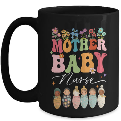 Retro Floral Mother Baby Nurse Womens Nurse Week Mug | teecentury