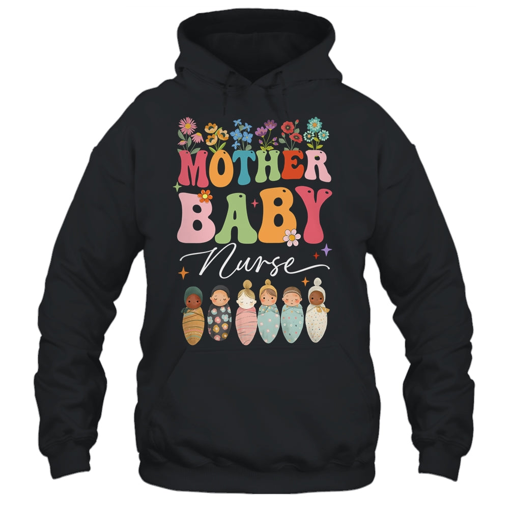 Retro Floral Mother Baby Nurse Womens Nurse Week Shirt & Tank Top | teecentury