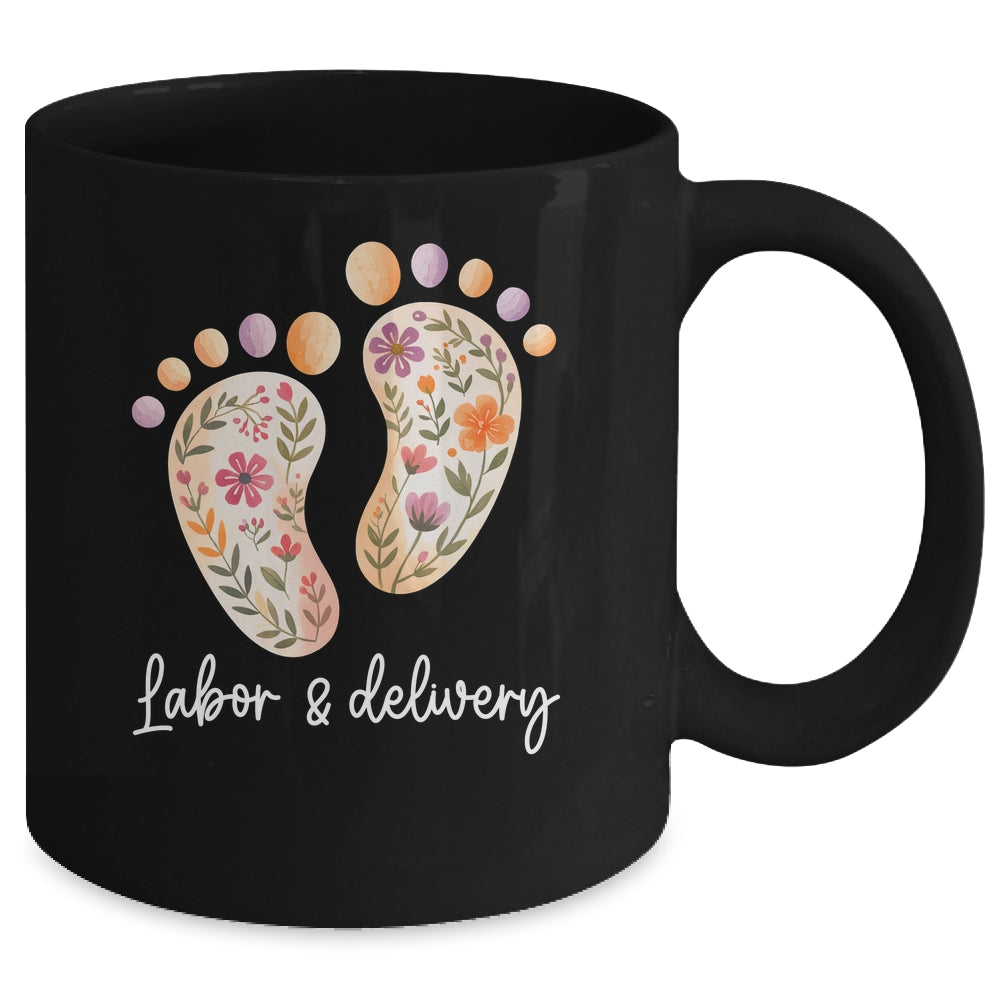 Retro Floral Nursing Labor And Delivery Nurse L&D Nurse Mug | teecentury