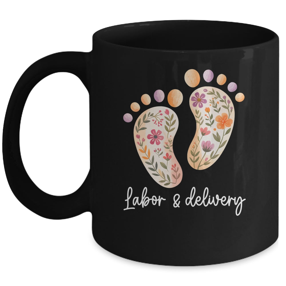 Retro Floral Nursing Labor And Delivery Nurse L&D Nurse Mug | teecentury