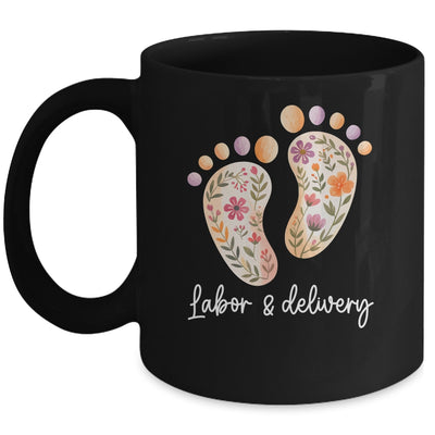 Retro Floral Nursing Labor And Delivery Nurse L&D Nurse Mug | teecentury
