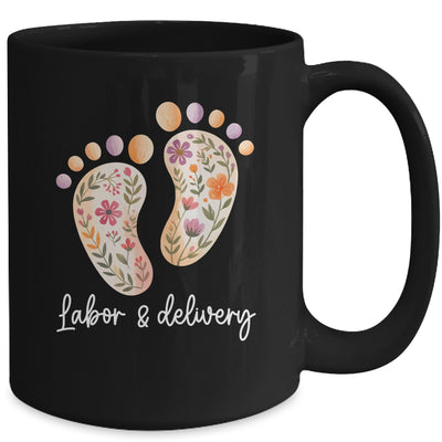 Retro Floral Nursing Labor And Delivery Nurse L&D Nurse Mug | teecentury