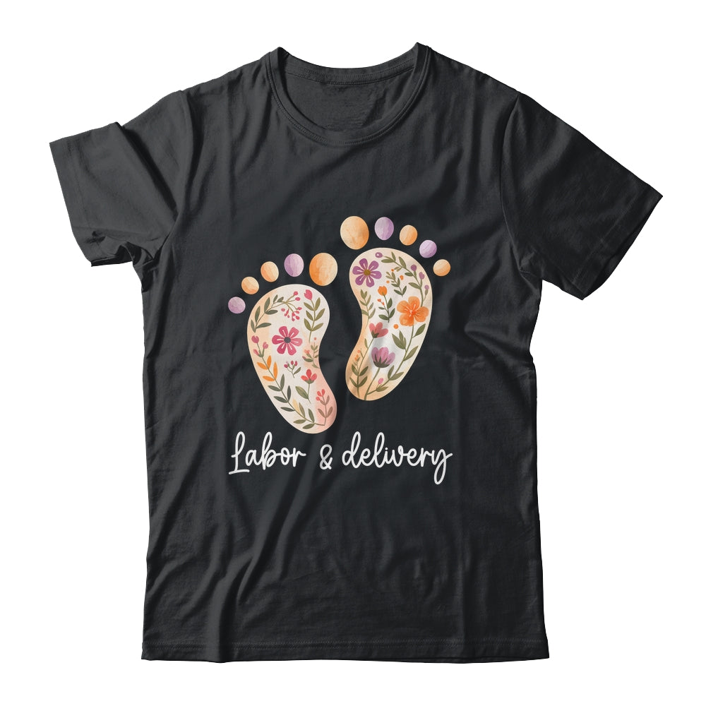 Retro Floral Nursing Labor And Delivery Nurse L&D Nurse Shirt & Tank Top | teecentury
