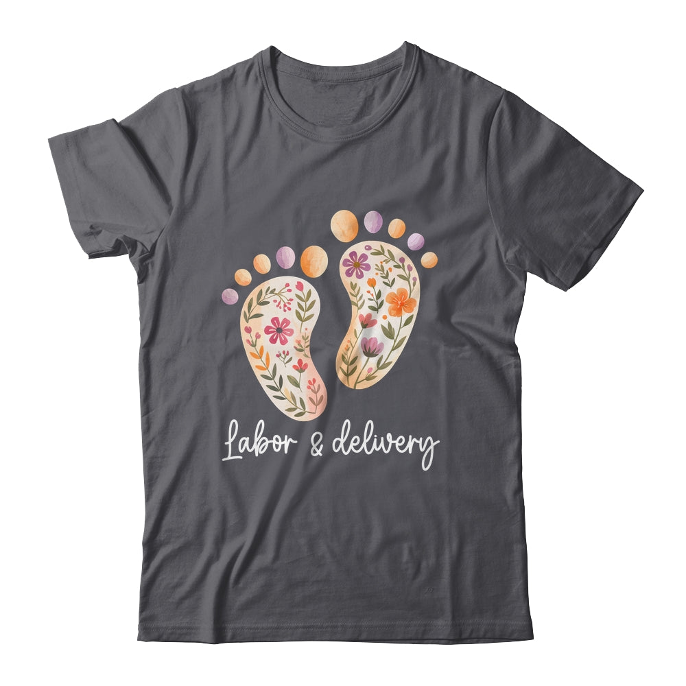 Retro Floral Nursing Labor And Delivery Nurse L&D Nurse Shirt & Tank Top | teecentury