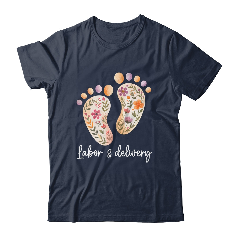 Retro Floral Nursing Labor And Delivery Nurse L&D Nurse Shirt & Tank Top | teecentury