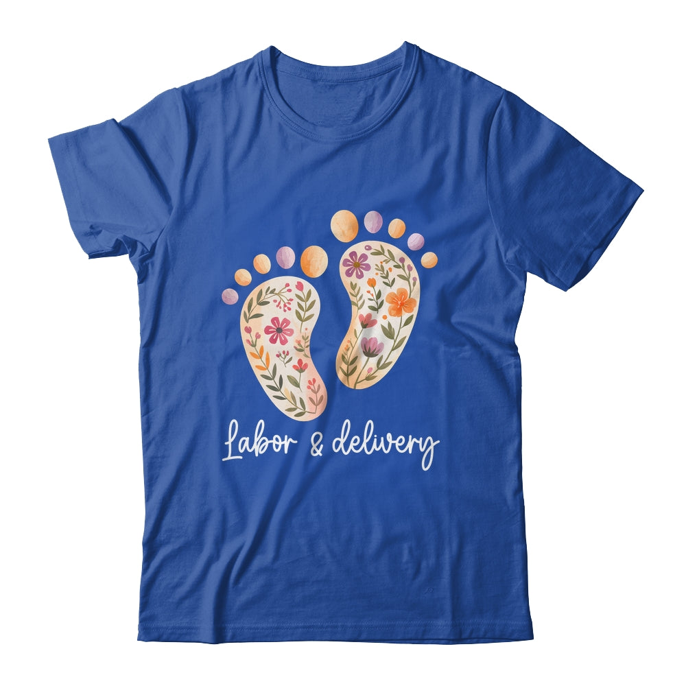 Retro Floral Nursing Labor And Delivery Nurse L&D Nurse Shirt & Tank Top | teecentury