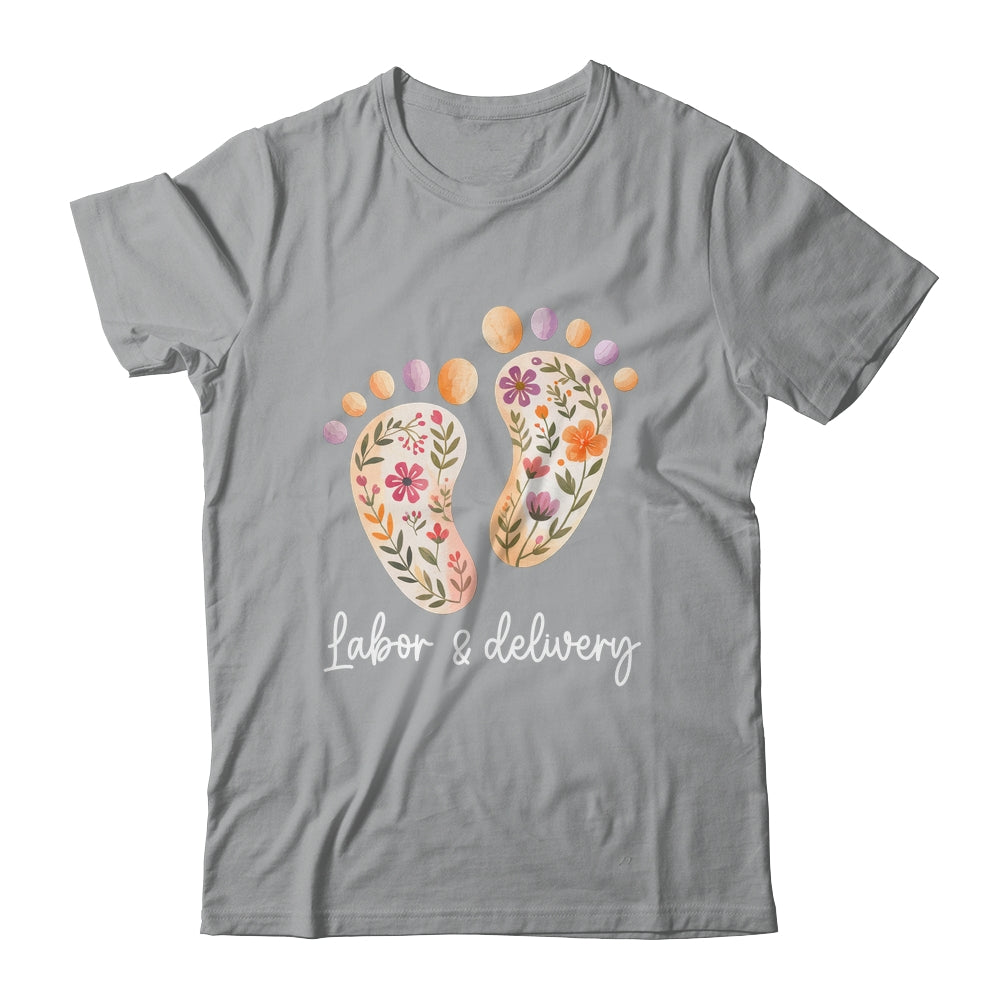 Retro Floral Nursing Labor And Delivery Nurse L&D Nurse Shirt & Tank Top | teecentury