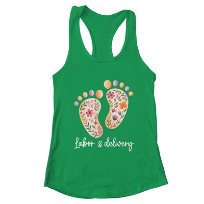 Retro Floral Nursing Labor And Delivery Nurse L&D Nurse Shirt & Tank Top | teecentury
