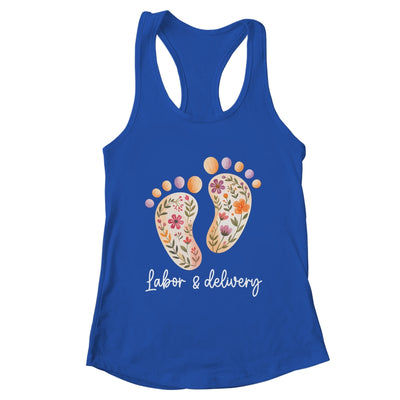 Retro Floral Nursing Labor And Delivery Nurse L&D Nurse Shirt & Tank Top | teecentury