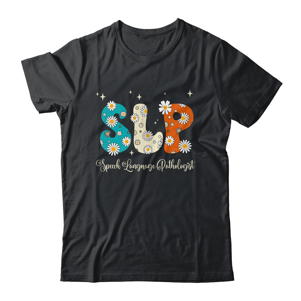 Retro Floral SLP Speech Language Pathologist Speech Therapy Shirt & Tank Top | teecentury