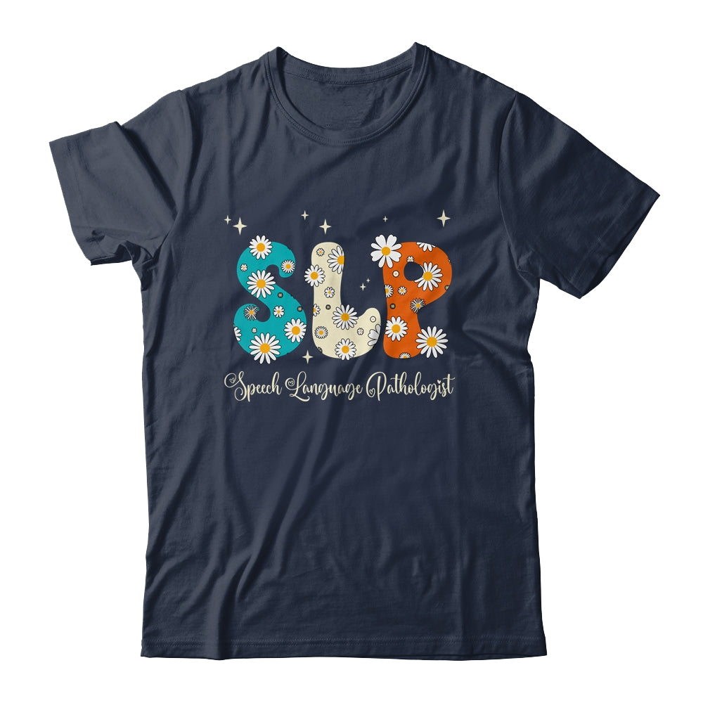 Retro Floral SLP Speech Language Pathologist Speech Therapy Shirt & Tank Top | teecentury