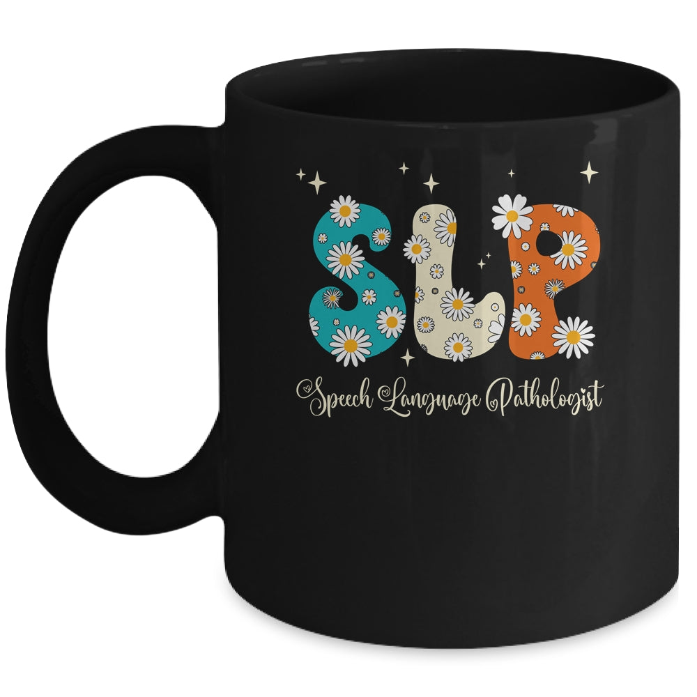 Retro Floral SLP Speech Language Pathologist Speech Therapy Mug | teecentury