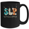 Retro Floral SLP Speech Language Pathologist Speech Therapy Mug | teecentury