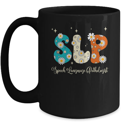 Retro Floral SLP Speech Language Pathologist Speech Therapy Mug | teecentury