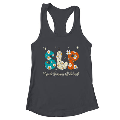 Retro Floral SLP Speech Language Pathologist Speech Therapy Shirt & Tank Top | teecentury