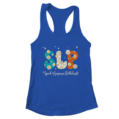 Retro Floral SLP Speech Language Pathologist Speech Therapy Shirt & Tank Top | teecentury