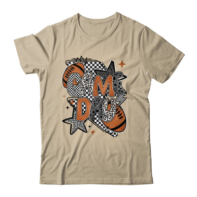 Retro Football Game Day Checkered Leopard Football Mama Mom Shirt & Tank Top | teecentury