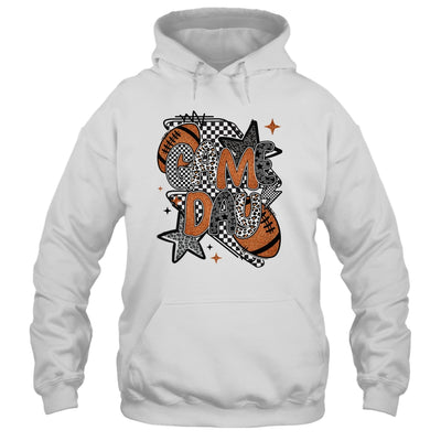 Retro Football Game Day Checkered Leopard Football Mama Mom Shirt & Tank Top | teecentury