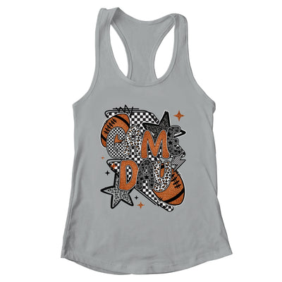 Retro Football Game Day Checkered Leopard Football Mama Mom Shirt & Tank Top | teecentury