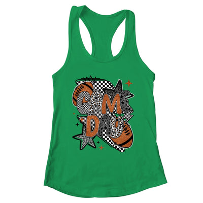 Retro Football Game Day Checkered Leopard Football Mama Mom Shirt & Tank Top | teecentury