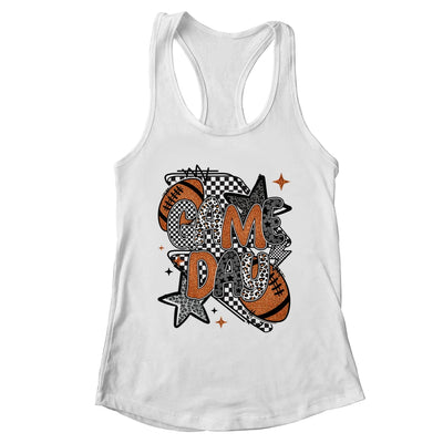 Retro Football Game Day Checkered Leopard Football Mama Mom Shirt & Tank Top | teecentury