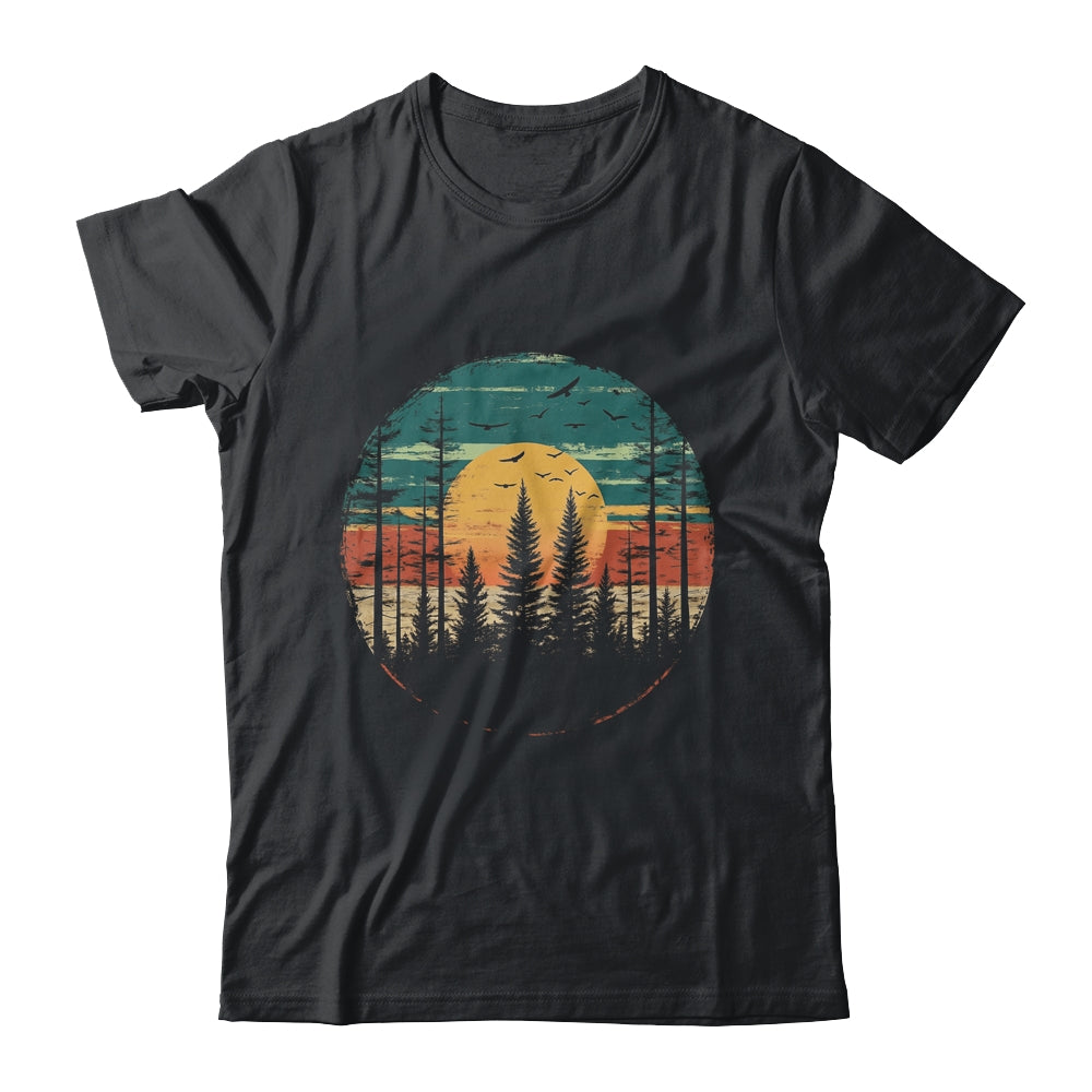 Retro Forest Trees Outdoors Nature Women Men Vintage Graphic Shirt & Hoodie | teecentury