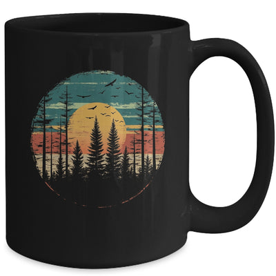 Retro Forest Trees Outdoors Nature Women Men Vintage Graphic Mug | teecentury