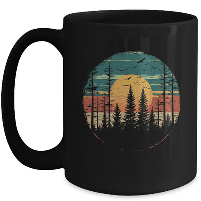 Retro Forest Trees Outdoors Nature Women Men Vintage Graphic Mug | teecentury
