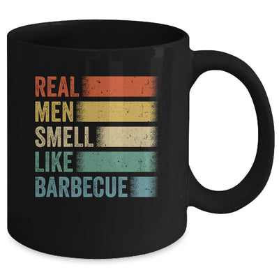 Retro Funny BBQ Grilling Real Men Smell Like Barbeque Grill Mug | teecentury