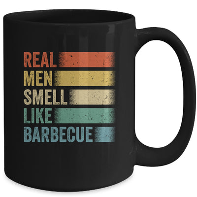 Retro Funny BBQ Grilling Real Men Smell Like Barbeque Grill Mug | teecentury