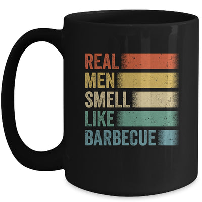 Retro Funny BBQ Grilling Real Men Smell Like Barbeque Grill Mug | teecentury