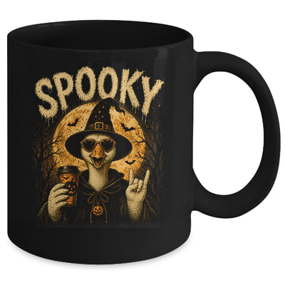 Retro Funny Goose Halloween Vintage Witch Spooky Season Mug | teecentury