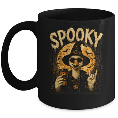 Retro Funny Goose Halloween Vintage Witch Spooky Season Mug | teecentury