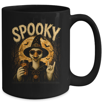 Retro Funny Goose Halloween Vintage Witch Spooky Season Mug | teecentury