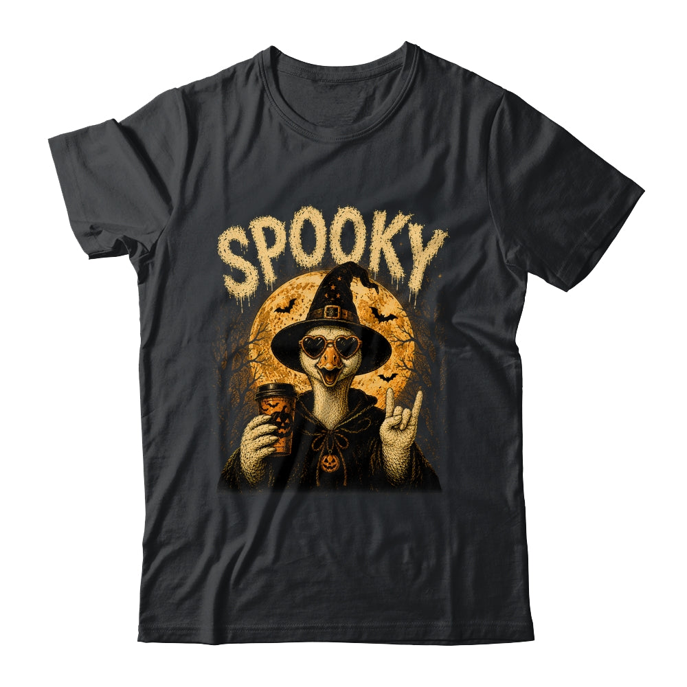 Retro Funny Goose Halloween Vintage Witch Spooky Season Shirt & Sweatshirt | teecentury