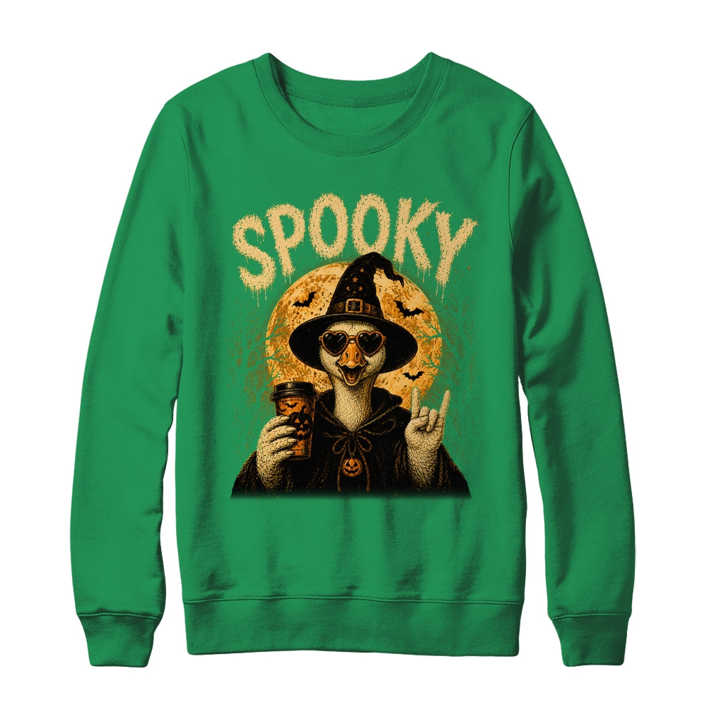Retro Funny Goose Halloween Vintage Witch Spooky Season Shirt & Sweatshirt | teecentury